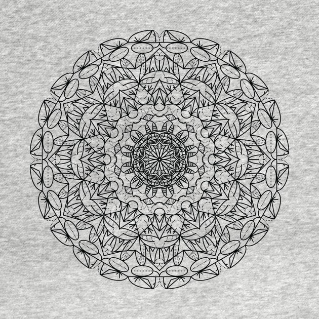 Mandala Flower Spiritual Retro Design Distressed TShirt by bbreidenbach
